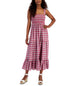 Tommy Hilfiger Womens Plaid Tiered Sleeveless Dress